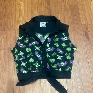 Spooky button up sleeveless crop top